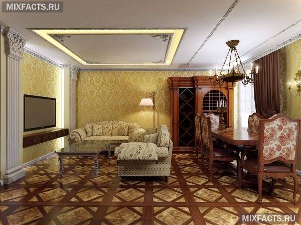 Дизайн вітальні в класичному стилі (фото)