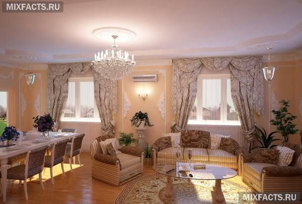 Дизайн вітальні в класичному стилі (фото)
