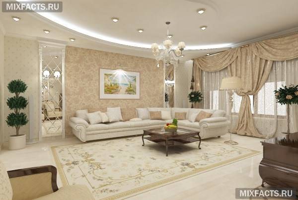Дизайн вітальні в класичному стилі (фото)