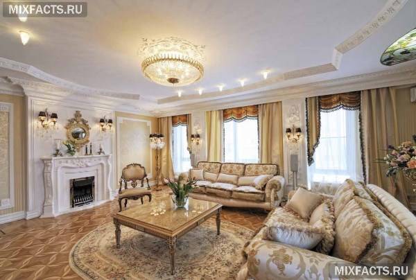 Дизайн вітальні в класичному стилі (фото)