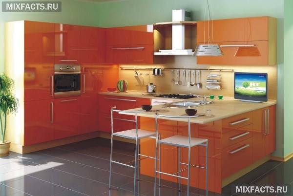Кухні помаранчевого кольору: особливості оформлення інтер’єру